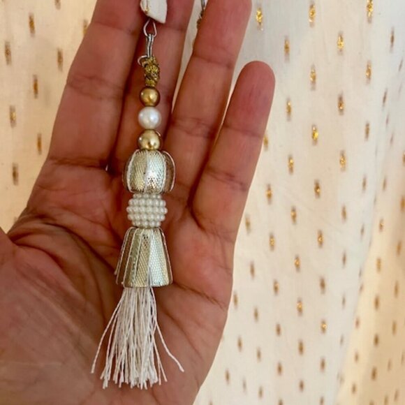 Miss Pimpante Women's JOE Pants Wide Leg Flare Bottom Lurex Details Cream M NWT - Picture 7 of 16